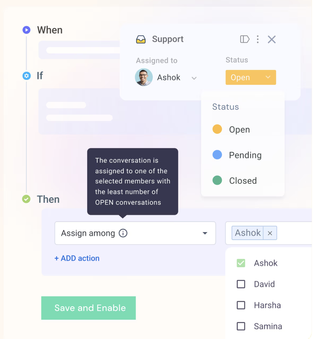 Automations help you assign important queries to the right agents