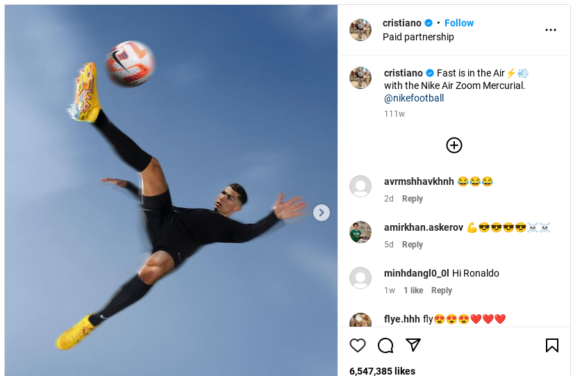 Christiano Ronaldo and nike