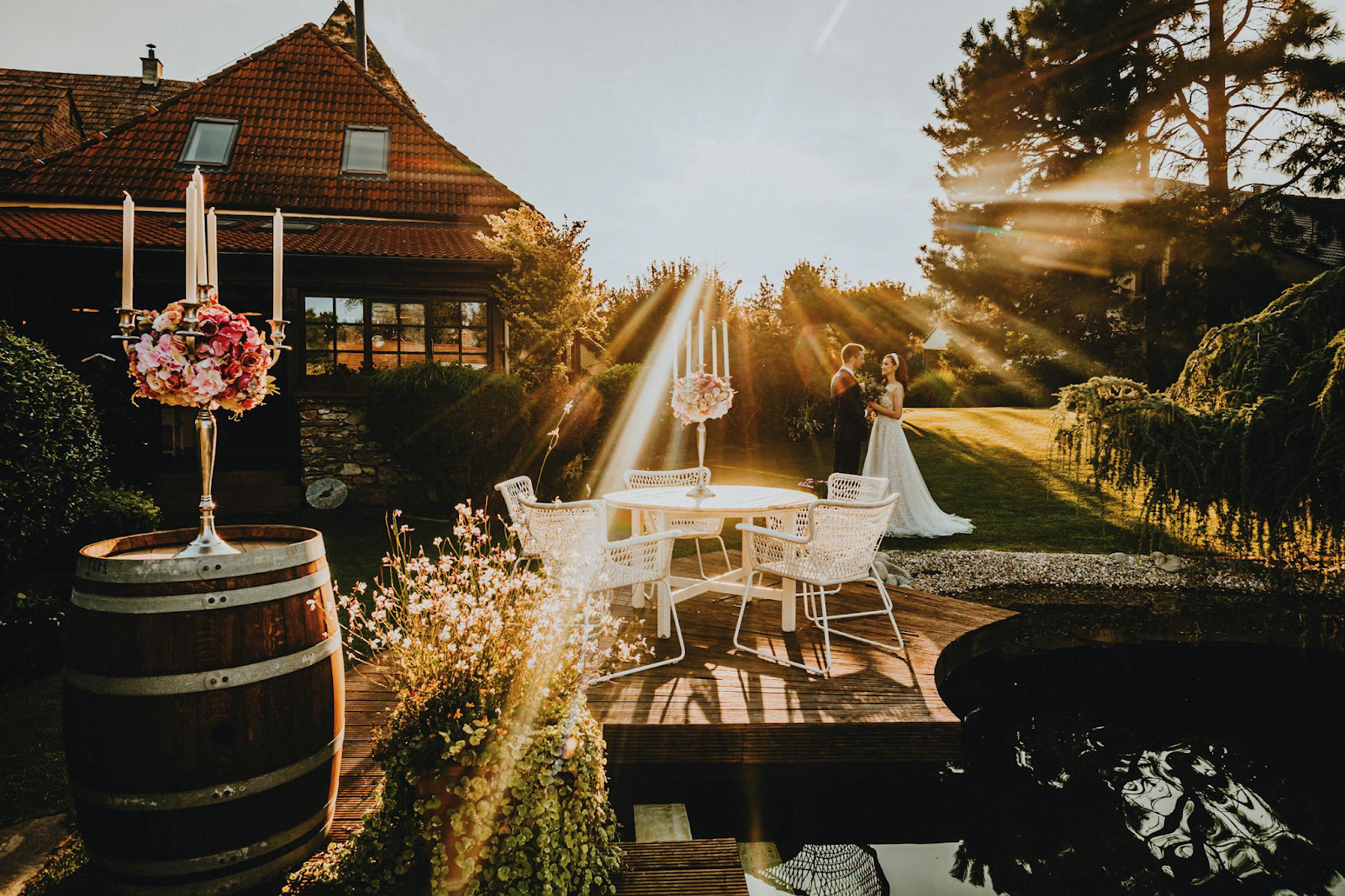 A peaceful cocktail hour setting