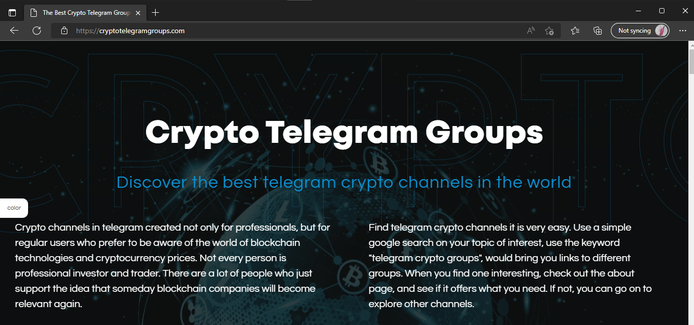 Crypto Telegram Groups on Microsoft Edge