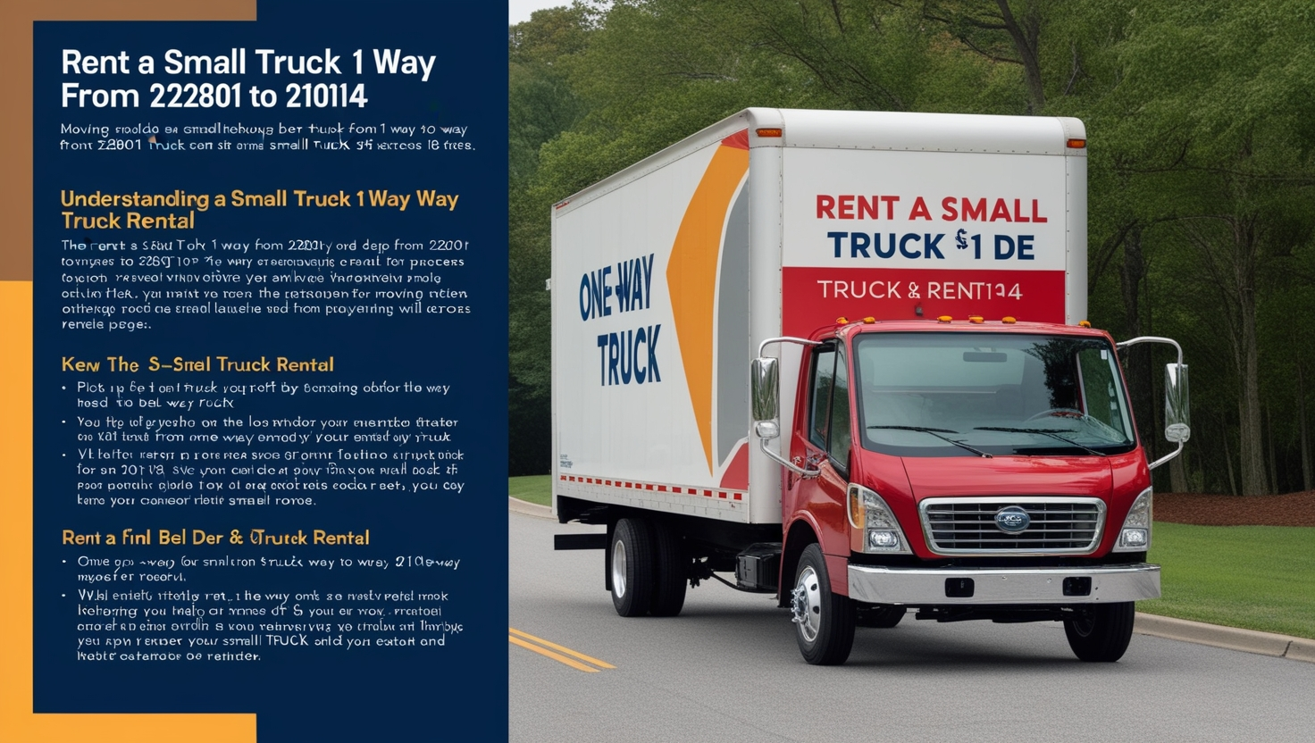 Rent a Small Truck 1 Way From 22801 to 21014