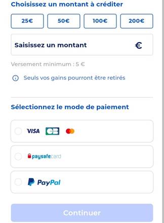 Parions Sport Rechargez votre compte