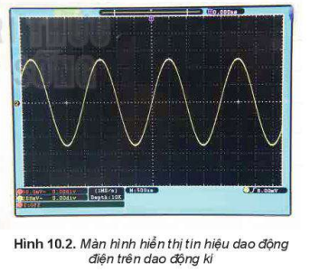 BÀI 10.  THỰC HÀNH: ĐO TẦN SỐ CỦA SÓNG ÂMI. GIỚI THIỆU DAO ĐỘNG KÍ ĐIỆN TỬHoạt động trang 41 sgk vật lí 11 knttQuan sát màn hình hiển thị tín hiệu dao động trên dao động kí (Hình 10.2), hãy xác định tần số dao động của tín hiệu.Đáp án chuẩn:50 HzII. THỰC HÀNH ĐO TẦN SỐ SÓNG ÂM