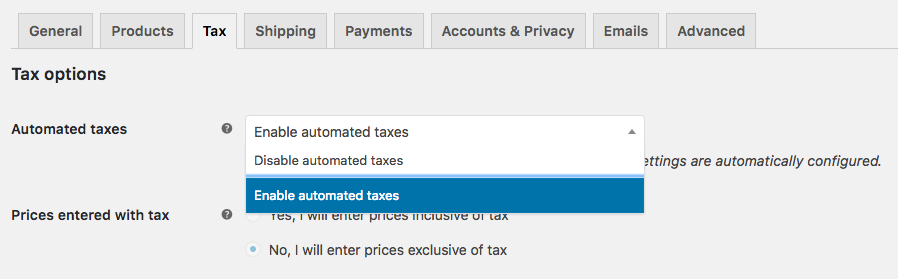 enable automated tax