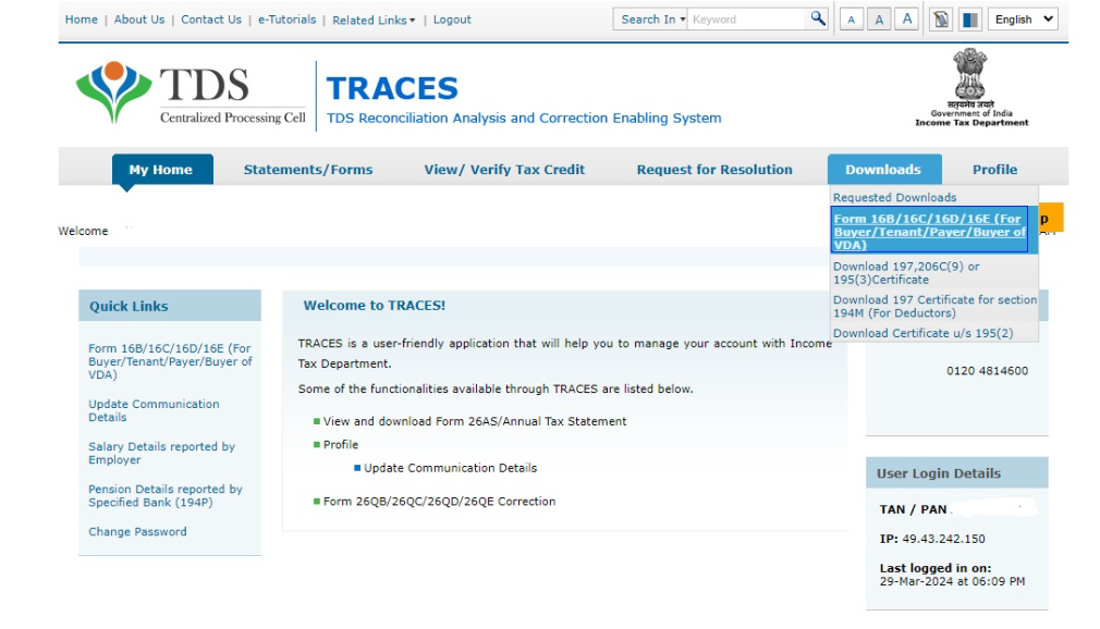 How to Download and Fill Form 26QB for TDS Payment on Property Transactions
