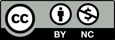 Creative Commons icons, including CC in a circle followed by a person in a circle and a crossed-out dollar sign in a circle. 