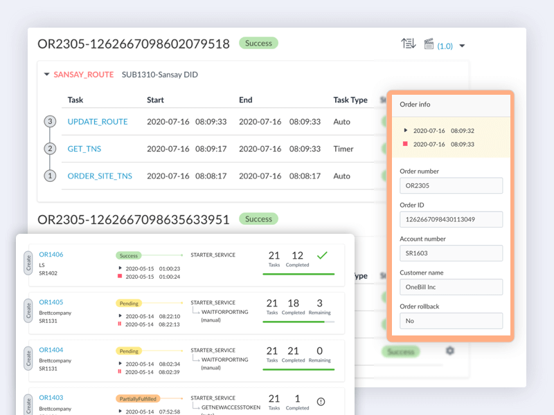 OneBill Orchestration & Provisioning