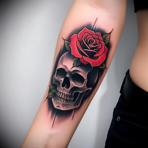 Rose and Skull Tattoo