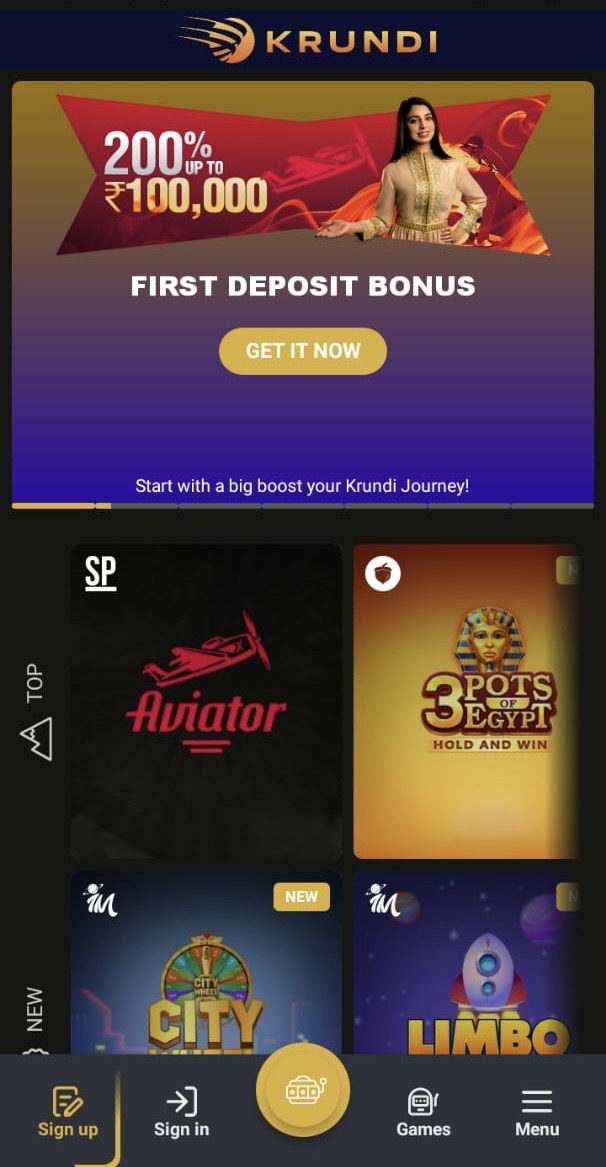 official Krundi mobile website