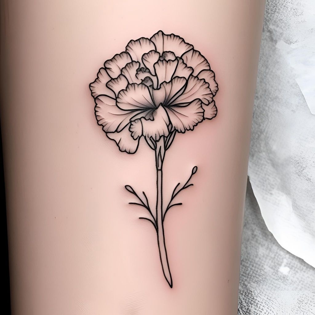 Carnation Tattoo Outline