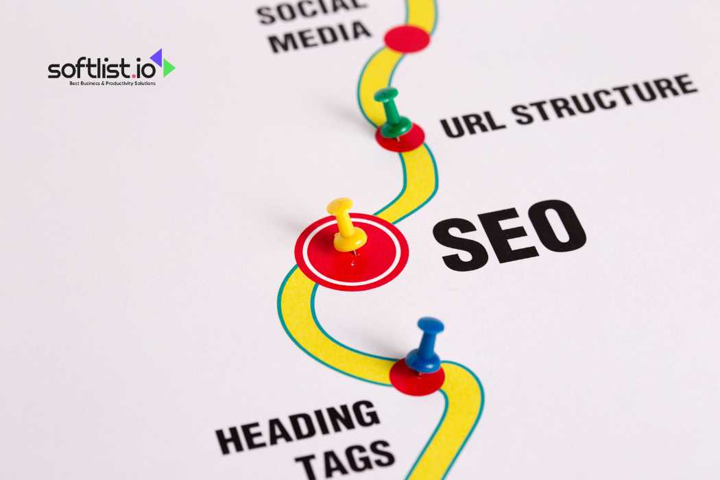 SEO roadmap with pushpins marking various stages