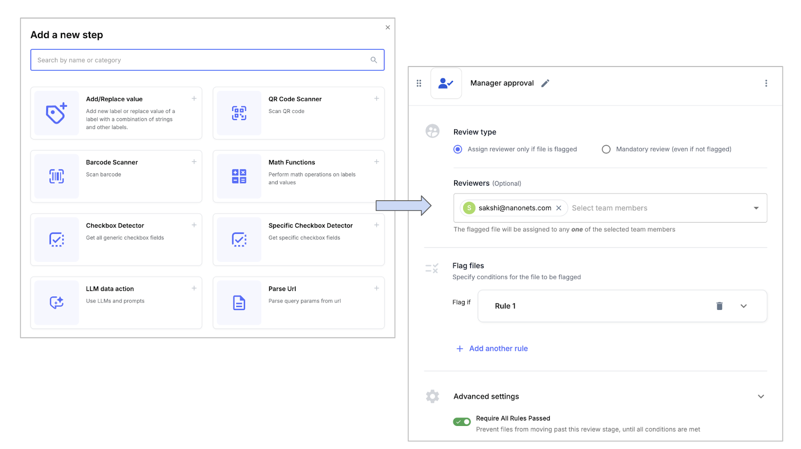 Customizing workflows with different steps - Nanonets