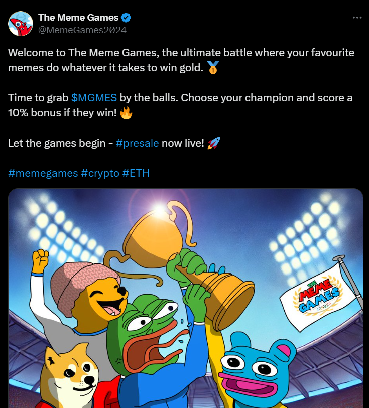 Meme Games Token: New Crypto Presale Sprinting Towards Olympics Gold