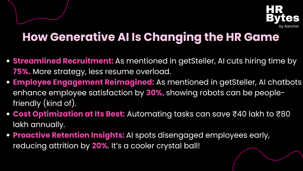 images showing major points on how gen ai is changing the hr game