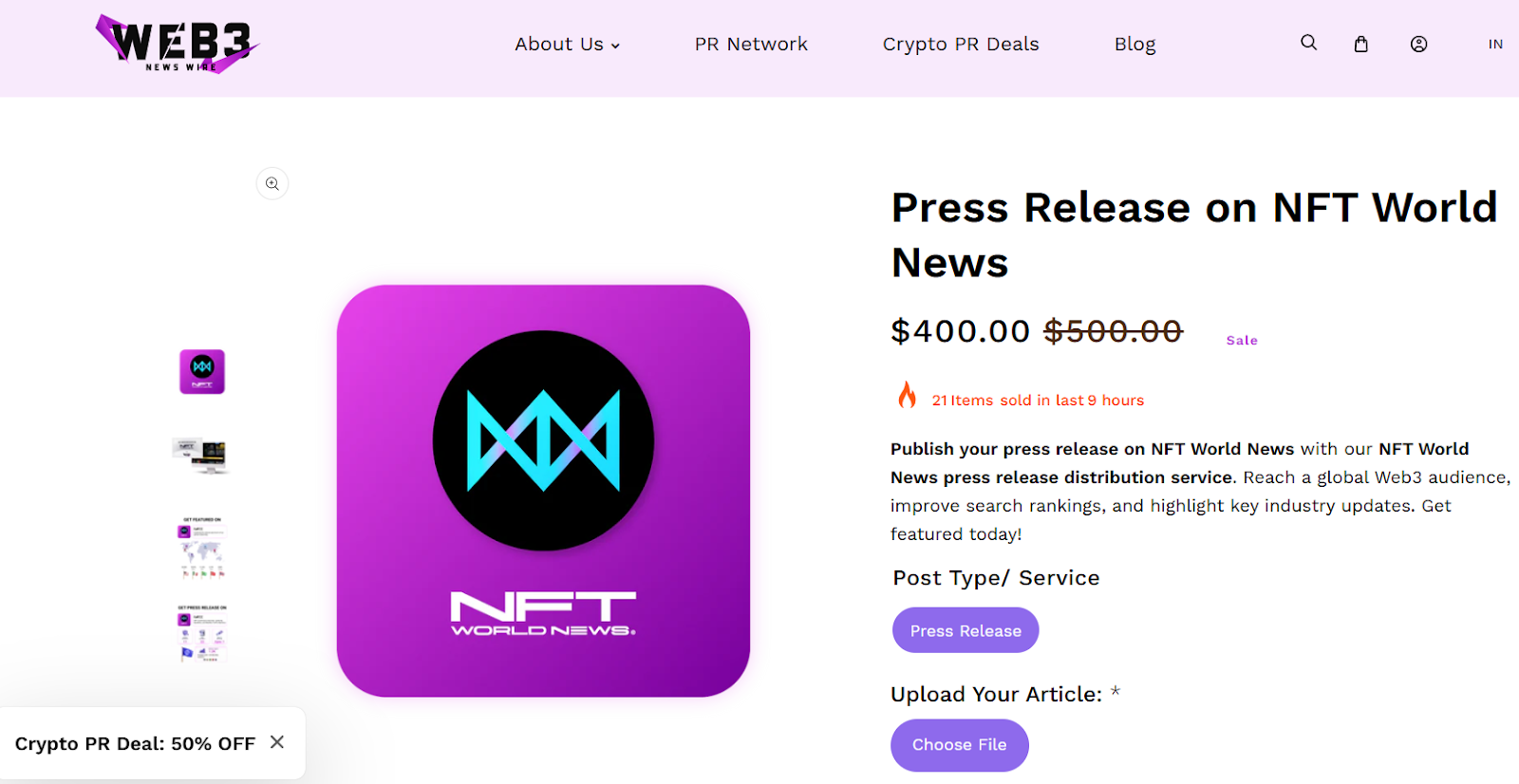 Press Release on NFT World News