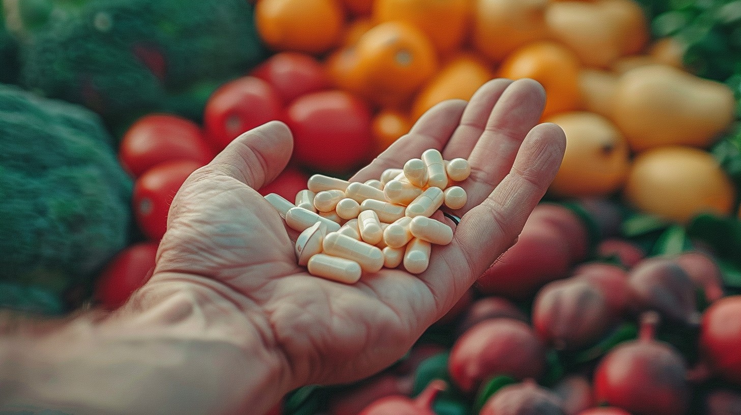 a handful of beard growth supplements, biotin