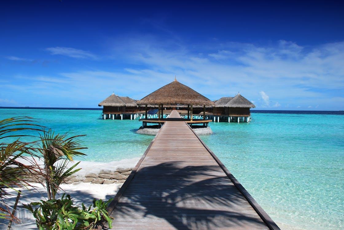 Free Brown Hut Island Gazebo Stock Photo