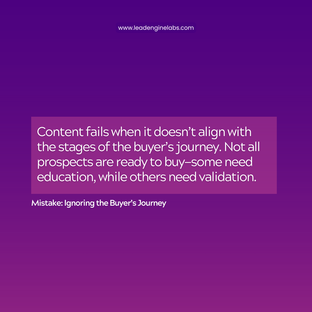 Mistake: Ignoring the Buyer’s Journey