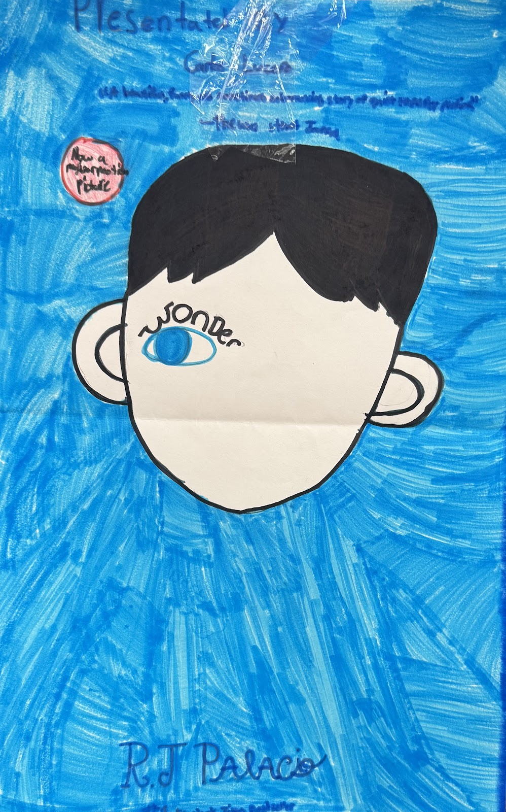 Student drawing of popular book cover art