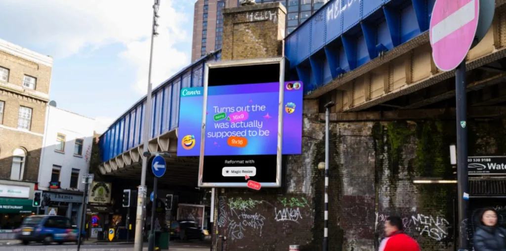 Canva OOH campaign in London memes