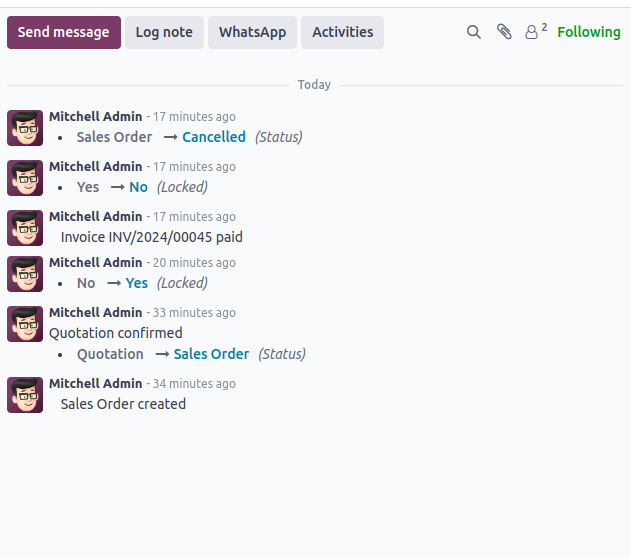 Chatter History In Odoo