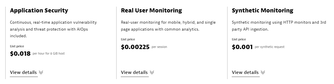 Dynatrace pricing