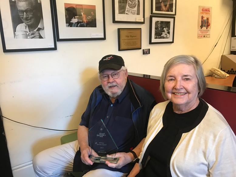 This photo was taken on the day long time friend Gill Falson presented Bob with his 20 Years Service award at the station