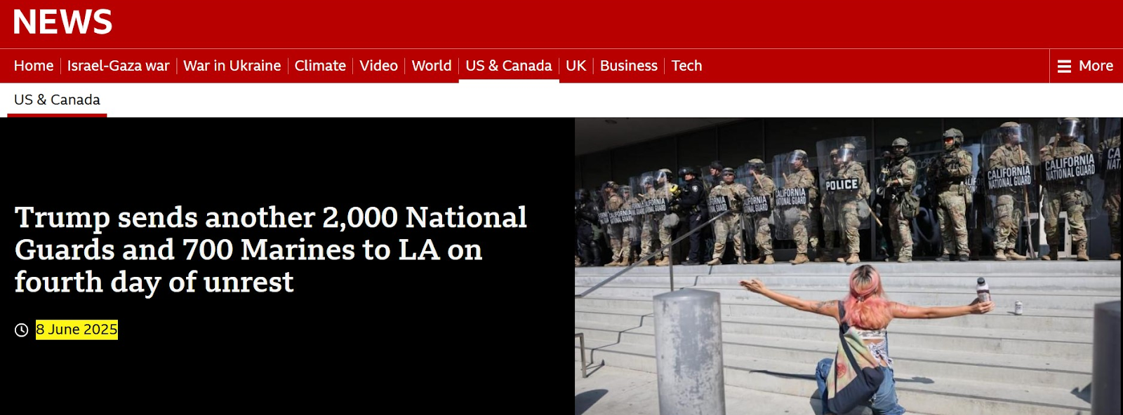 rump deployed more than 4,000 National Guard troops and 700 Marines without state approval