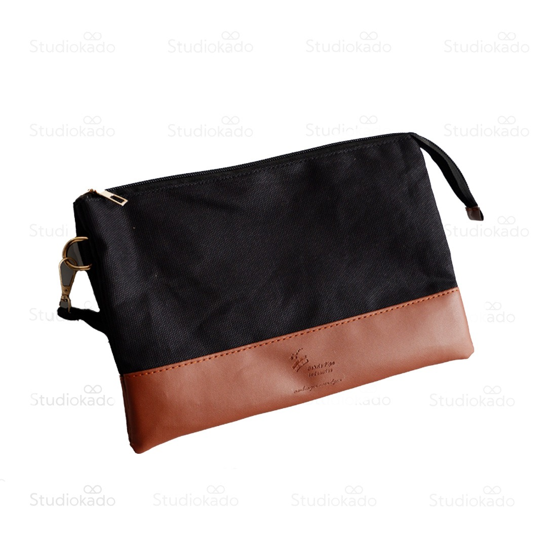 canvas leather pouch