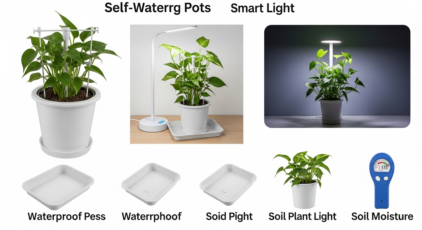 self-watering pot for easy care