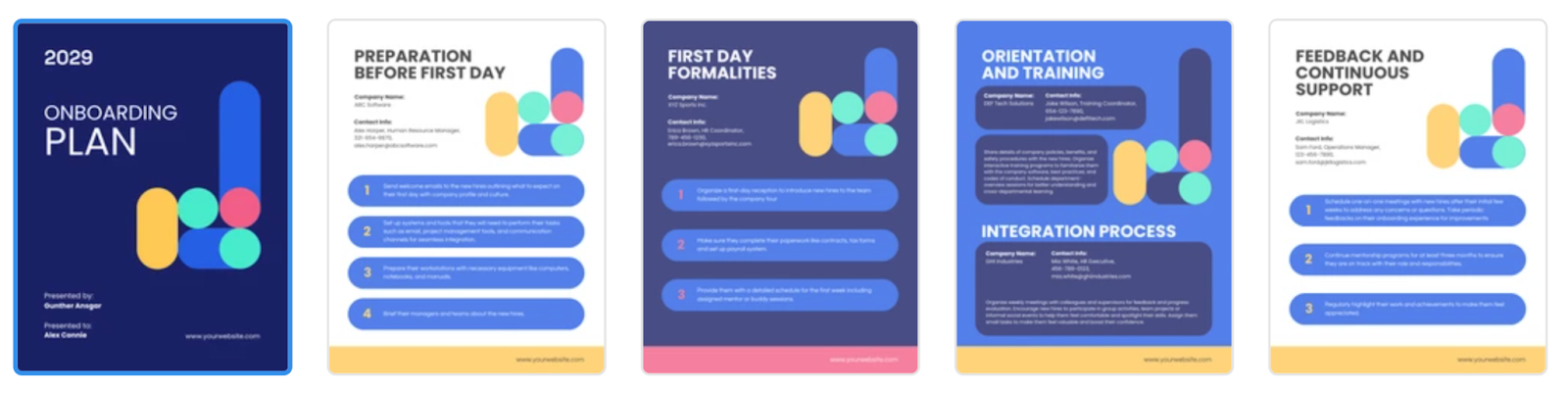 Blue Colorful Onboarding Plan Template