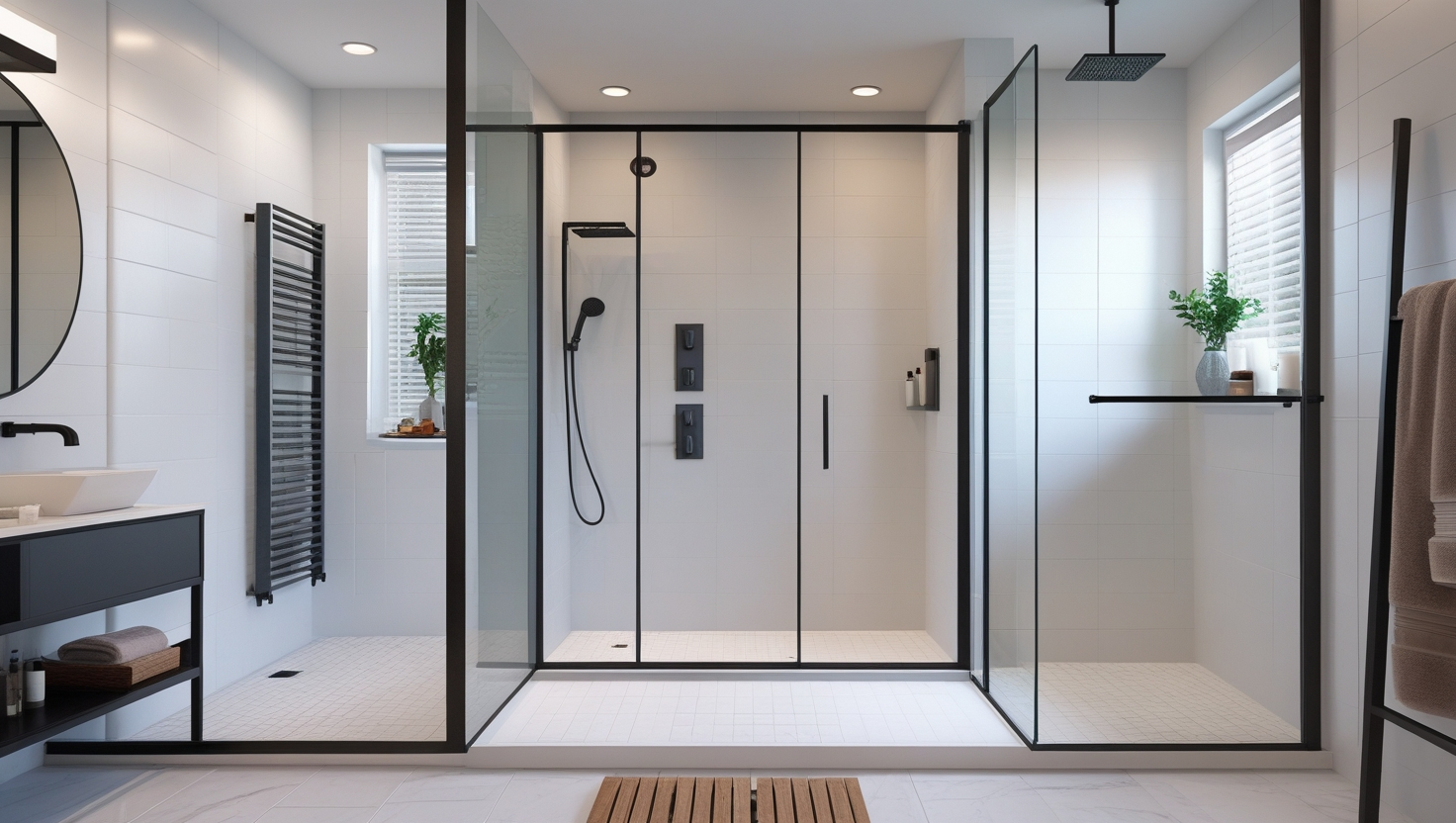 framless shower doors for shower 56x68