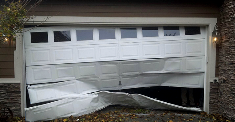 garage door off track