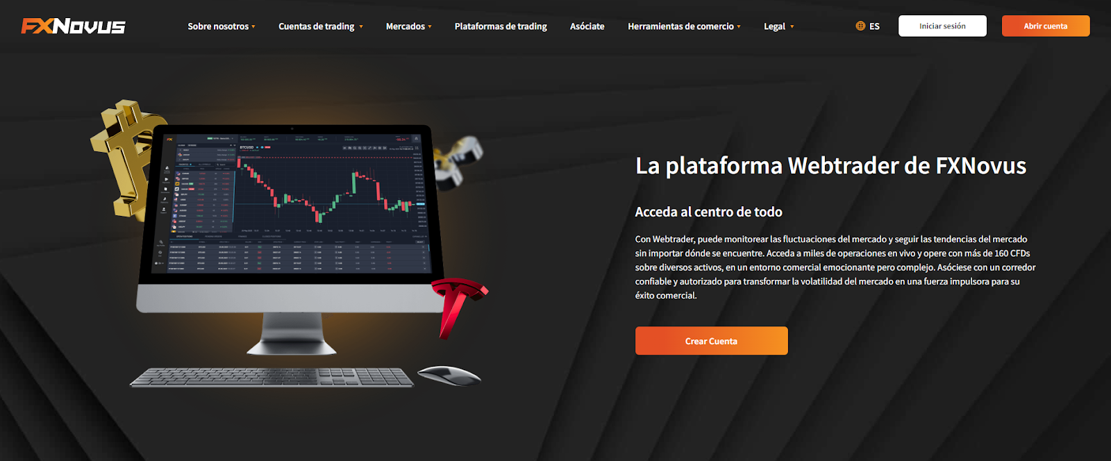 Visite la página de la Plataforma de FXNovus para más información sobre la plataforma de trading