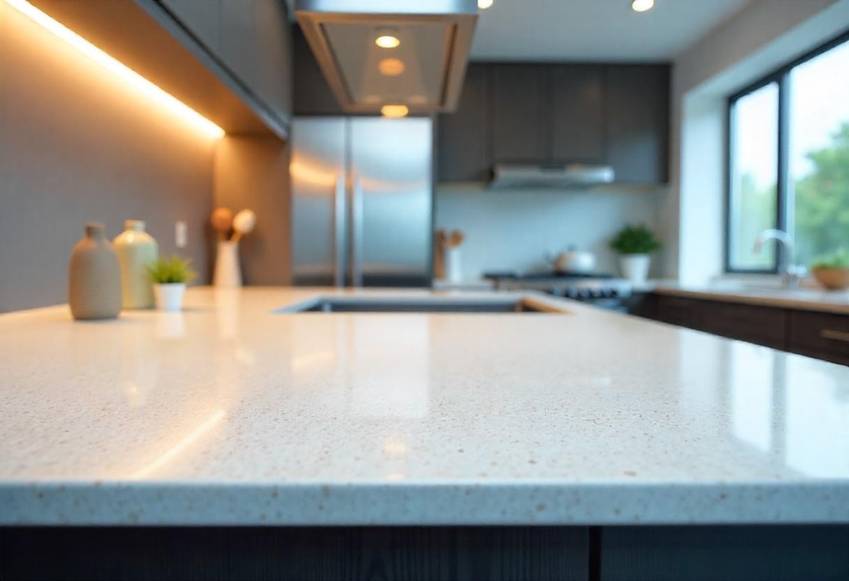 Countertop material comparison showing stain resistance performance in Bengaluru kitchens
