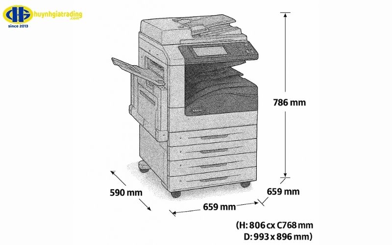 Kích thước máy Photo Xerox