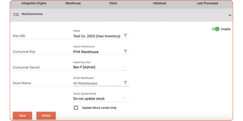 Configuring your warehouse settings in Zenventory - WooCommerce integration