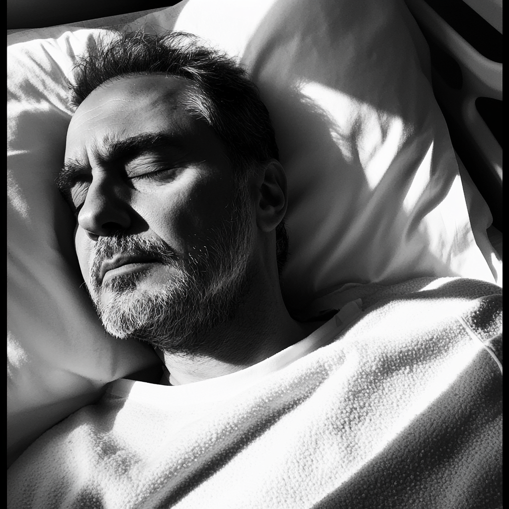 A man sleeping in a hospital bed | Source: Midjourney