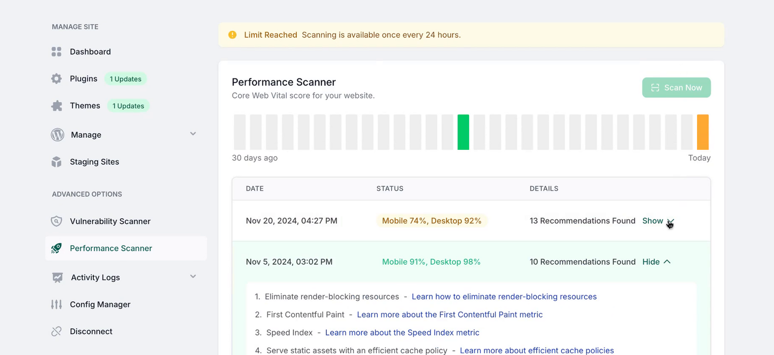 Using Performance Scanning of InstaWP to identify broken CSS in plugin 