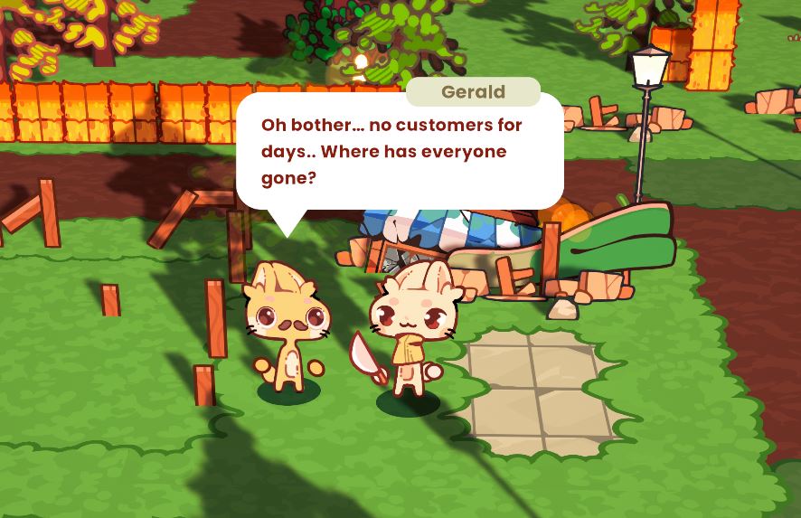 Image showing the rabbit talking with an NPC while completing a quest