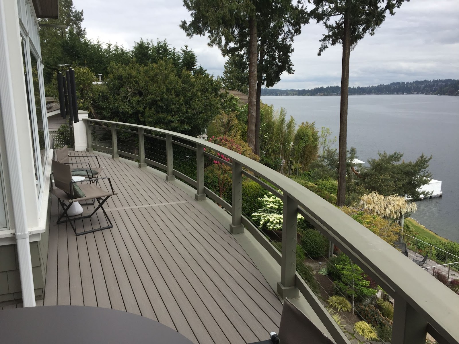 deck overlooking a lake
