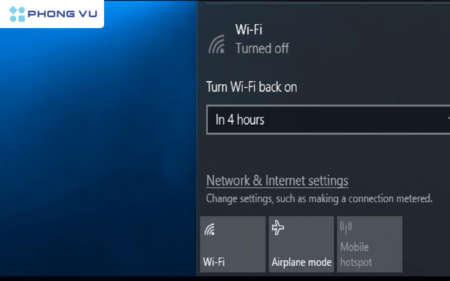 Kiểm tra Wi-Fi đã được bật 
