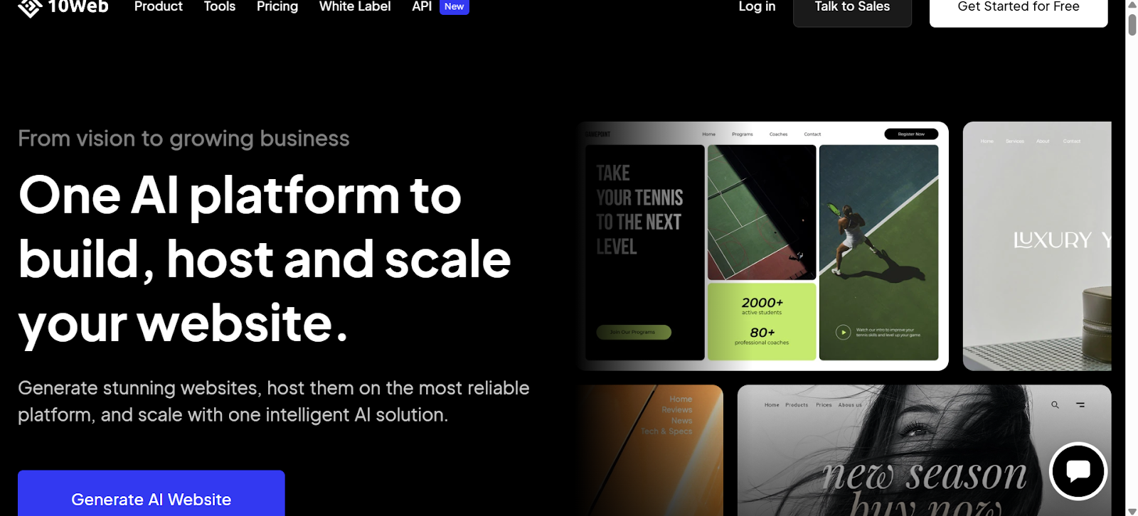 a screenshot of 10web ai builder