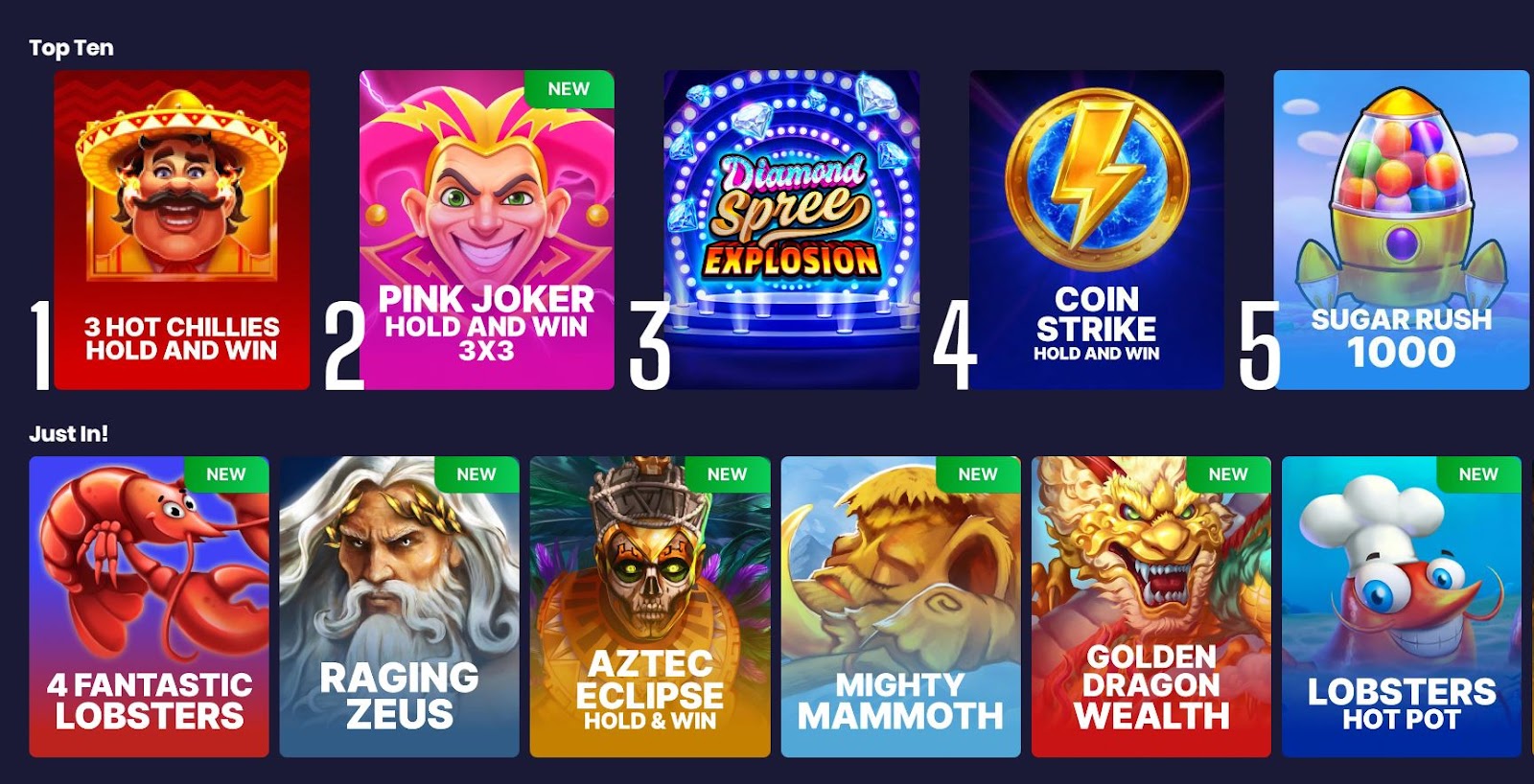 Slot games on Spree casino