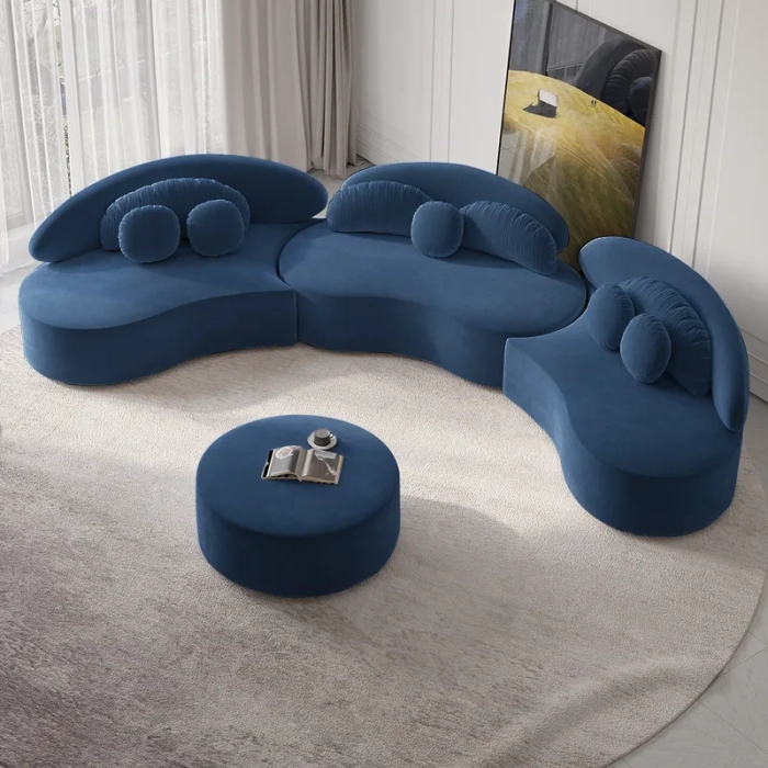 8 seater blue sofa