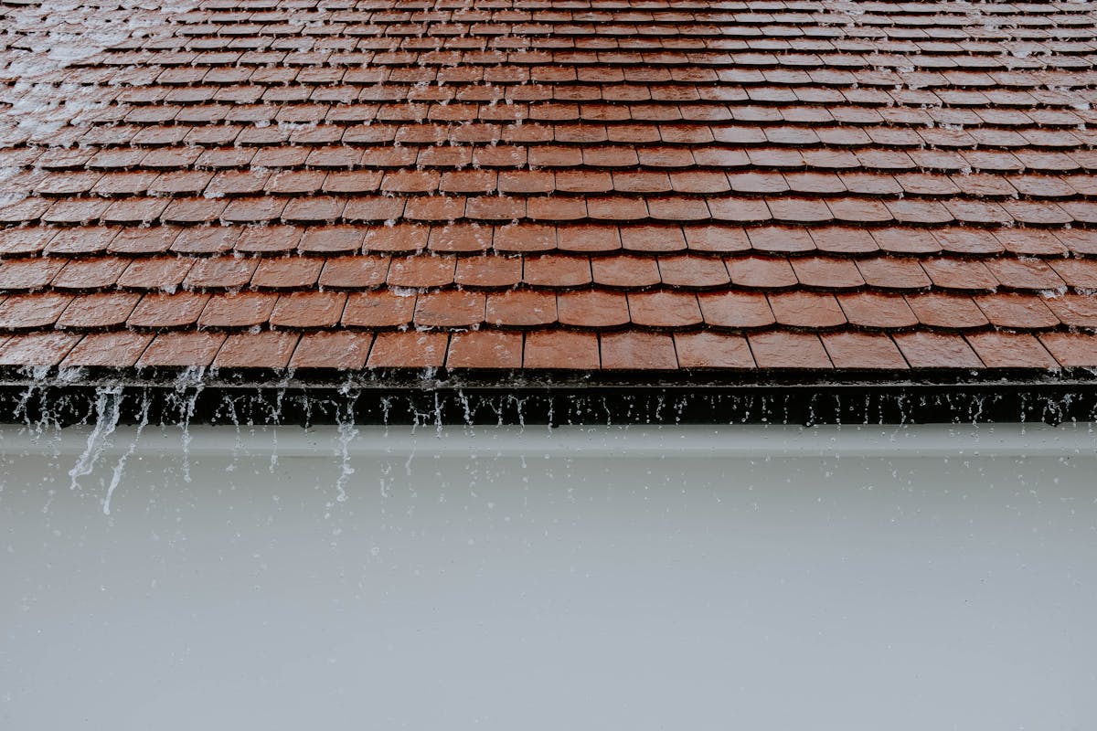 shingle roof while raining