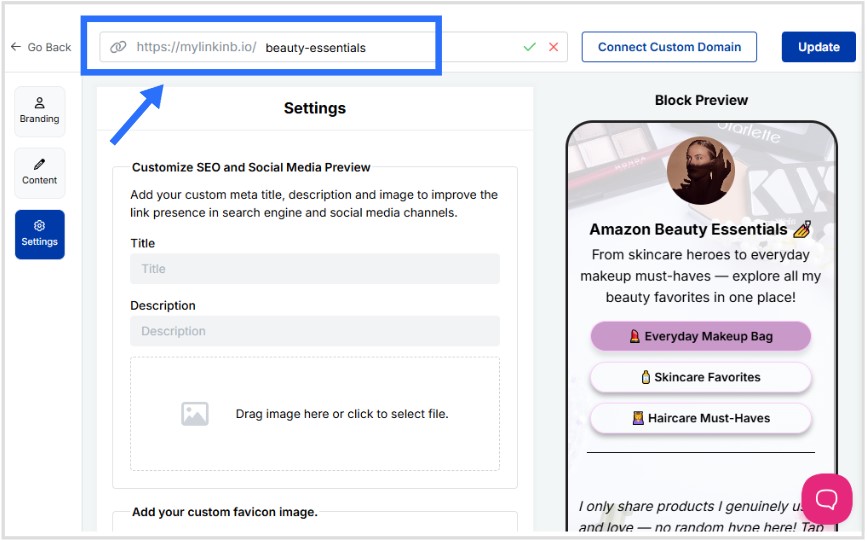 Create a custom URL