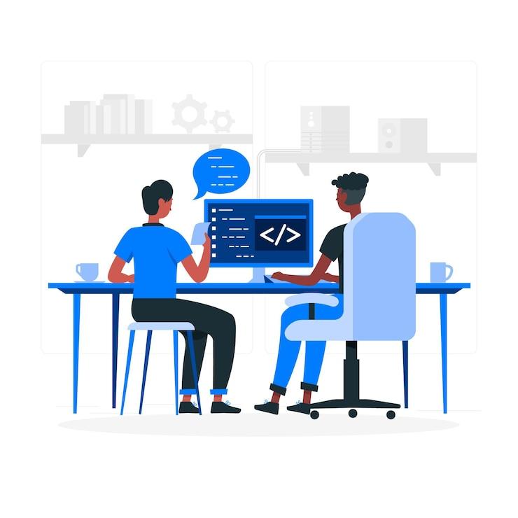 Pair programming concept illustration