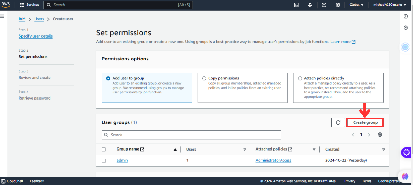 AWS Users Groups With Setting Permissions