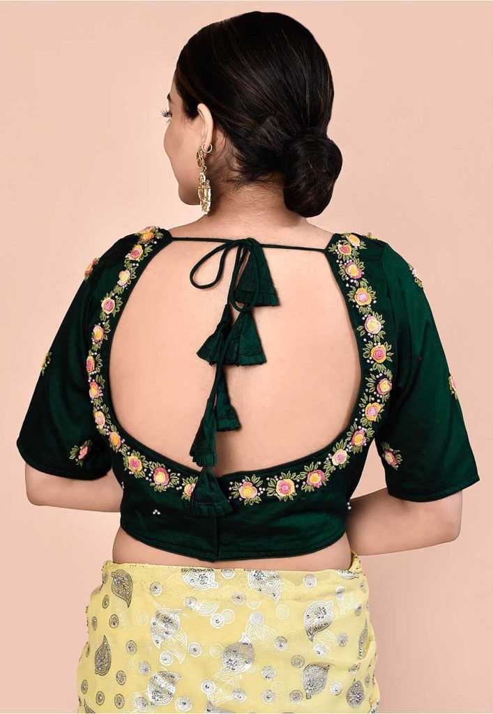 Backless Blouse Design with Dori